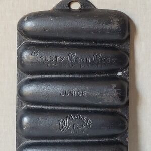 Vintage Cast Iron Cornstick Pan 7-Slot Cornbread Mold Unmarked Rustic Farmhouse